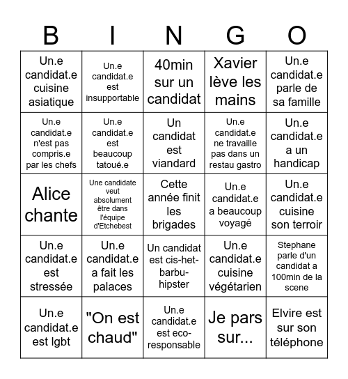 Top chef 2026 e1 Bingo Card