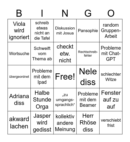 Das Salz-Bingo Card
