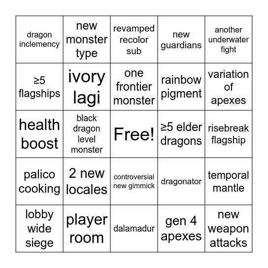 Wilds Expansion Bingo Card