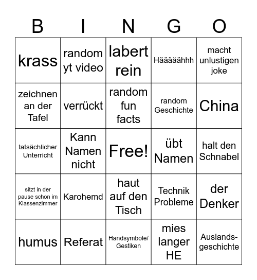 Herr Höfling Bingo Card