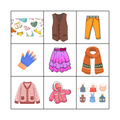 CLOTHES BINGO! Bingo Card