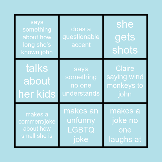 Claire Bingo #3 Bingo Card
