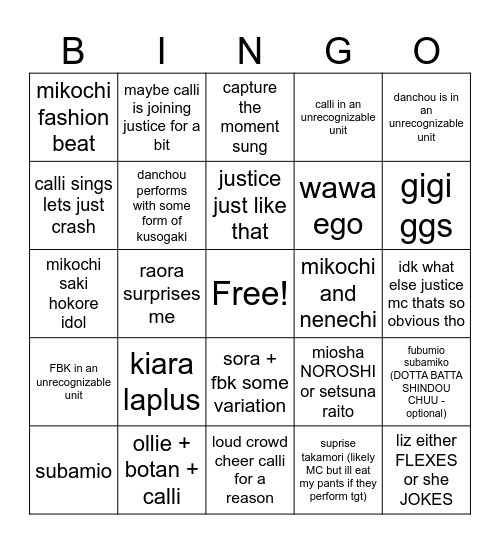 7th Fes Stage 2 Bingo Card