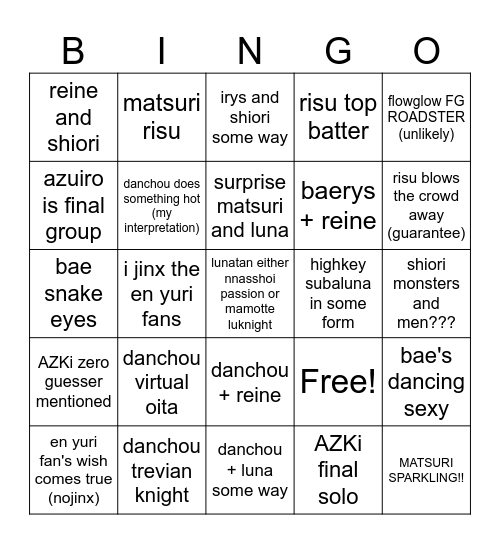 7th Fes Stage 3 Bingo Card