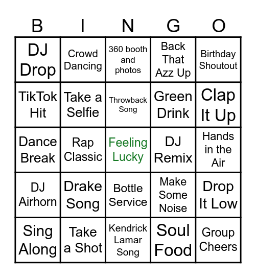 Lucky Night Bingo Card