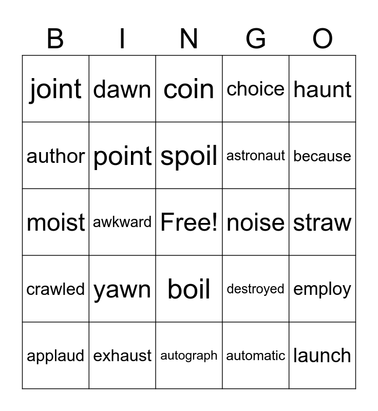 Let's play BINGO! Bingo Card