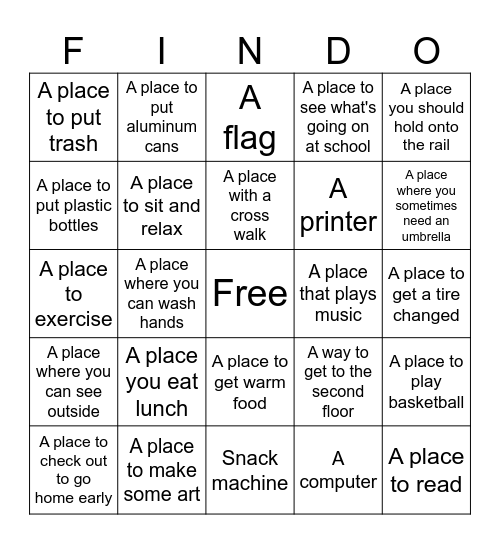 High School Scavenger Hunt! Bingo Card