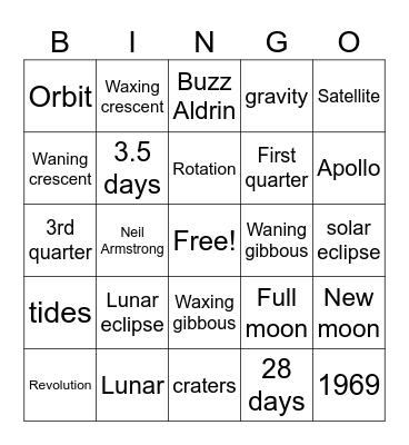 Moon Bingo Card