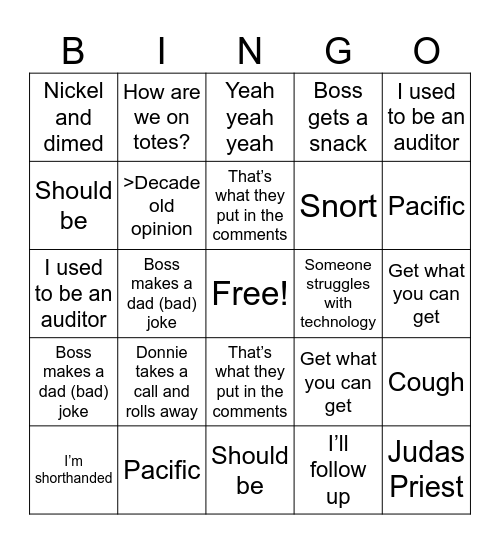 😃 Bingo Card