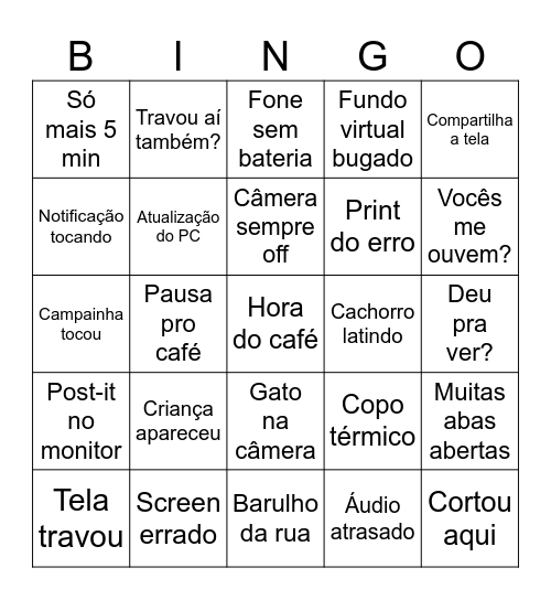 ML Home Office Bingo Card