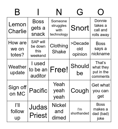 😃 Bingo Card