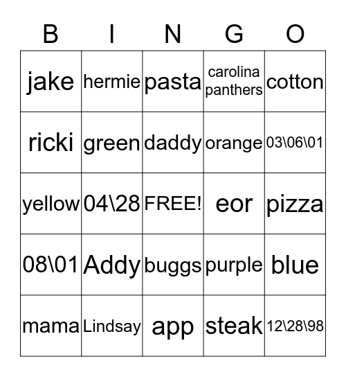 Bingo Card