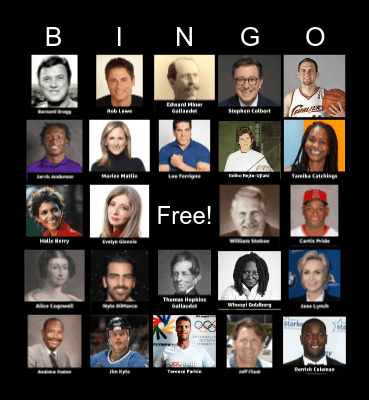 Deaf History Month Bingo Card