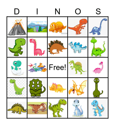 Dinosaur Bingo Card