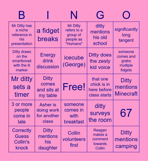 TOK B5 Bingo Card