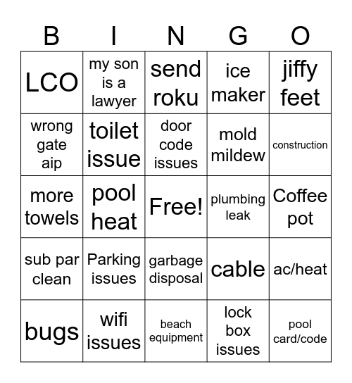 Car Show Bingo Card