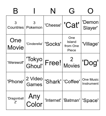 Infinite Craft Bingo Card