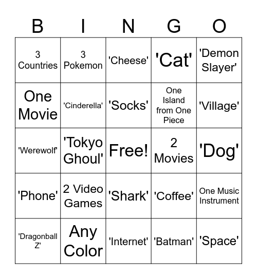 Infinite Craft Bingo Card