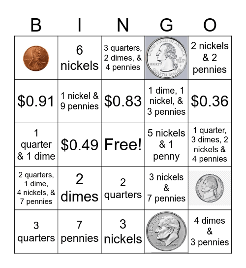 Money, Money, Money, Money! Bingo Card