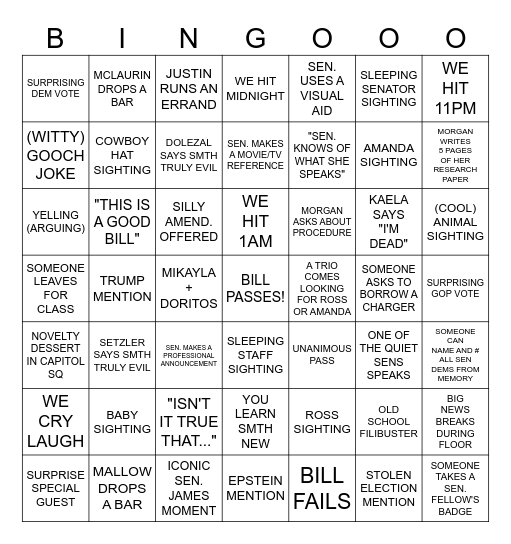XO Day Bingo Card