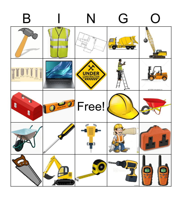 Construction Bingo Card