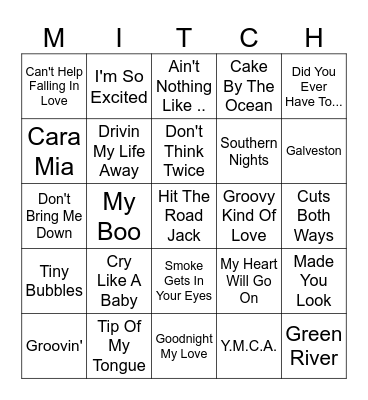 MITCH - DId You Hear The Song? Bingo Card