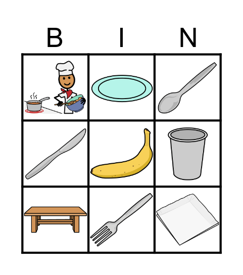 Lunchroom Vocabulary Do You Have? Bingo Card