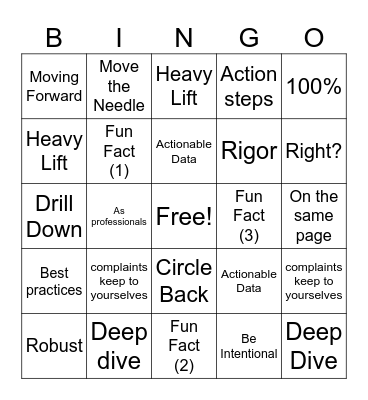 Admin Bingo Card
