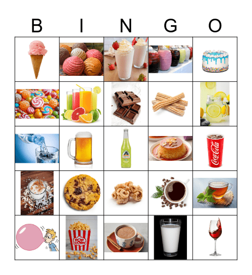 Snacks & Drinks Bingo Card