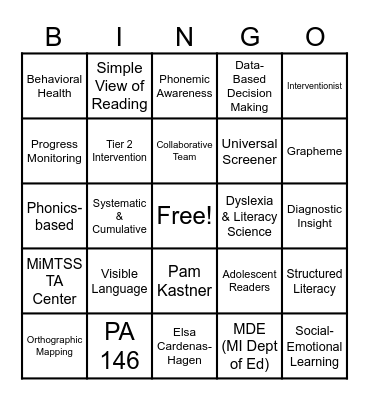 2026 Dyslexia Summit Watch Party BINGO Card