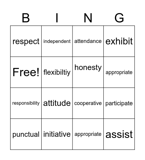 Employer Expectations Bingo Card