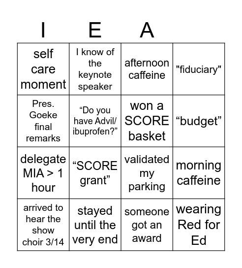 REGION 30 BINGO     SATURDAY 3/14/26 Bingo Card