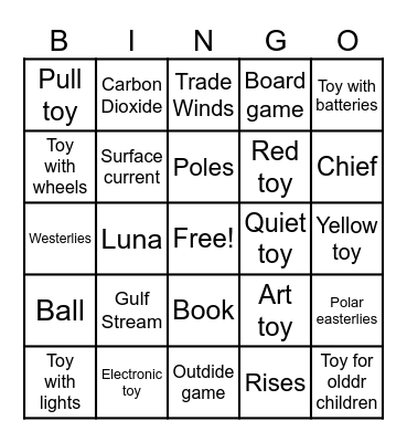 Toys Bingo Card