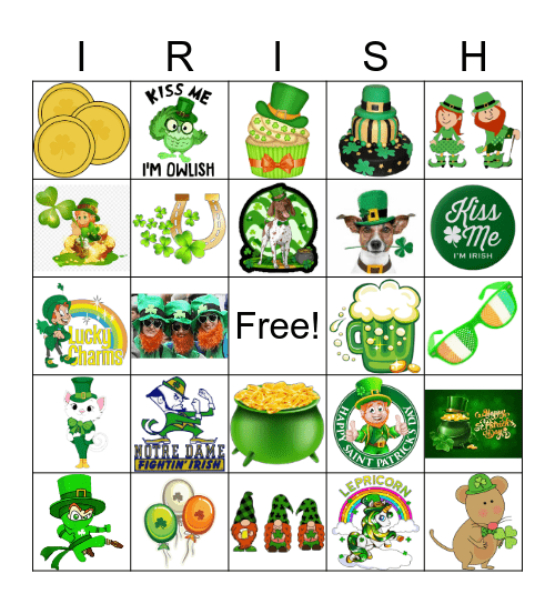 Happy St. Patricks Day Bingo Card