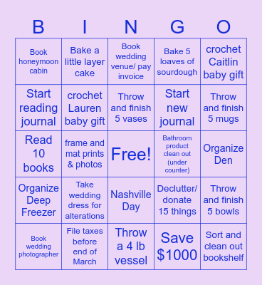March - May Bingo 2026 Bingo Card