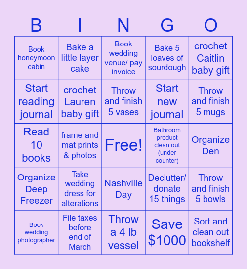March - May Bingo 2026 Bingo Card