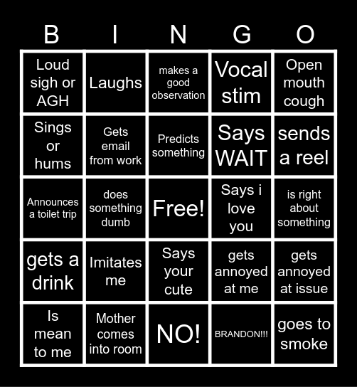Isabel predictor 5000 Bingo Card