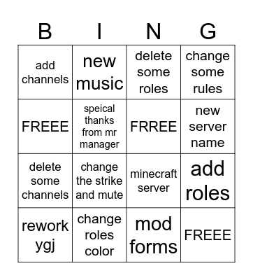 MEOWSSI UPDATE BINGO Card