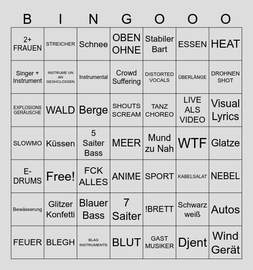 RELEASEFRIDAY Bingo Card
