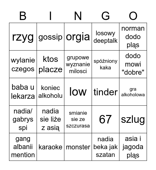grill Bingo Card