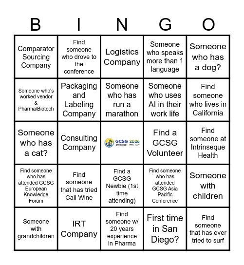 Meet & Greet Bingo Card