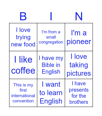 Bingo! Bingo Card