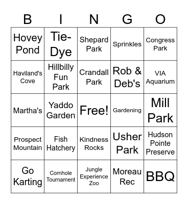 Summer Fun Bingo! Bingo Card