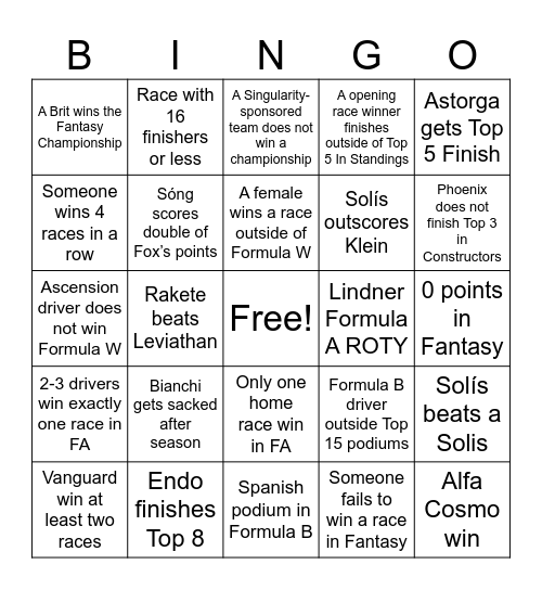 FMGA 2044 Bingo Card