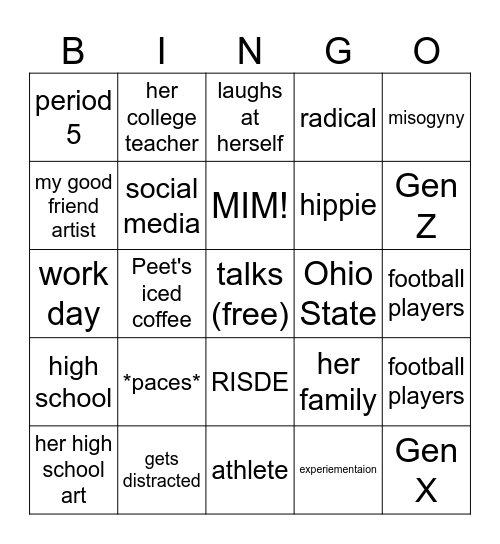 6th period Bingo Card
