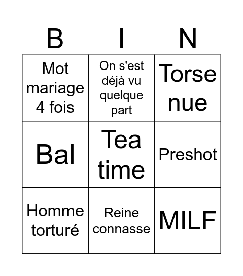Épisode 3 Bingo Card