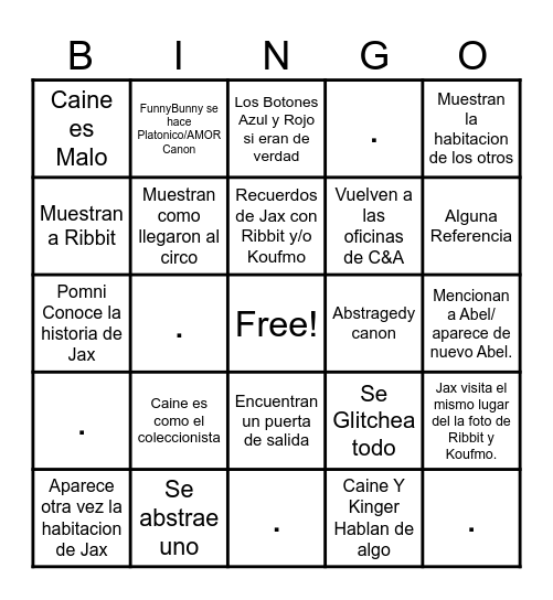 EP 8 TADC Bingo Card