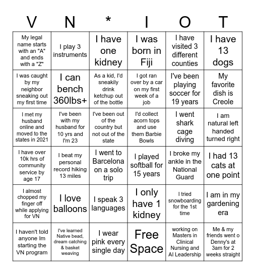 VN BINGO Card
