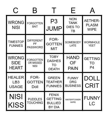 CBtea Bingo Card