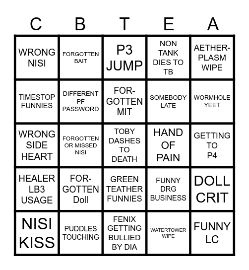 CBtea Bingo Card